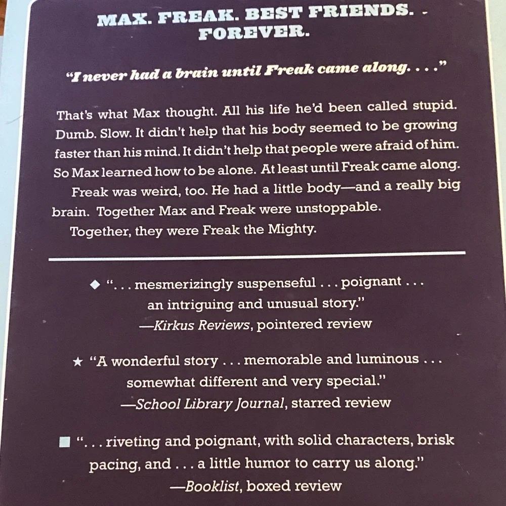 🧩 4/$20 FREAK THE MIGHTY by Rodman Philbrick paperback CLASSIC CHILDREN'S LIT
